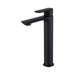 Brass Modern Vessel Single Hole Single Handle Basin Mixer Tap in Matte Black