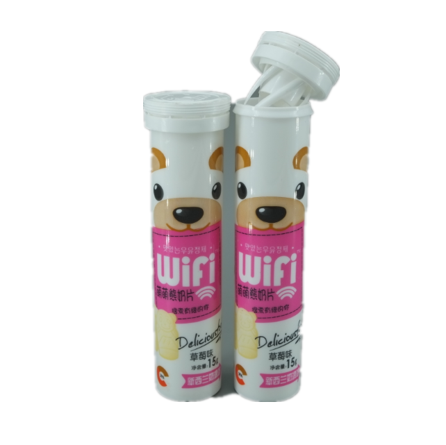 Empty Bottle Food Grade PP Customize Logo Effervescent Tablet Tube with Desiccant Cap