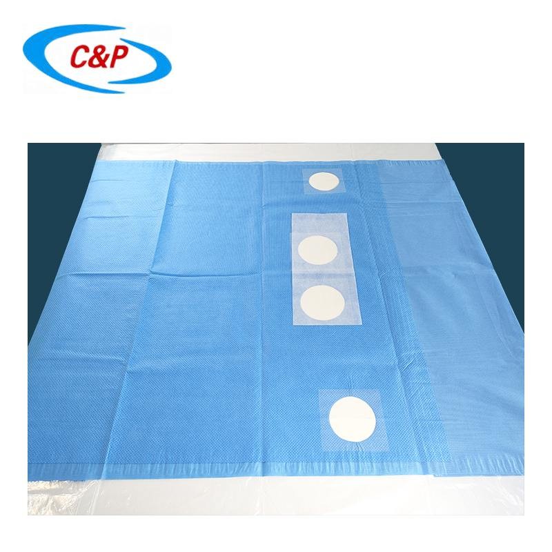 Customized Surgical Sterile Nonwoven Radial Angio Drape With 4 Holes Supplier