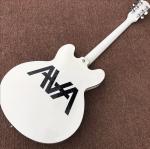 Hollow body JAZZ electric guitar with white top