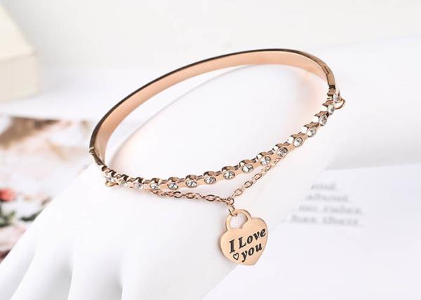 Stainless steel letter diamond 18K bracelet female love Roman tag bracelet