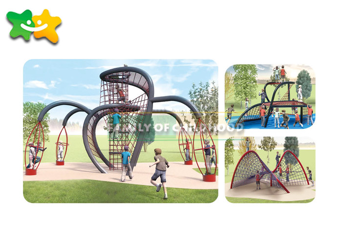 Funny Climbing Net Outdoor Amusement Park Equipment Multiple Shapes Design