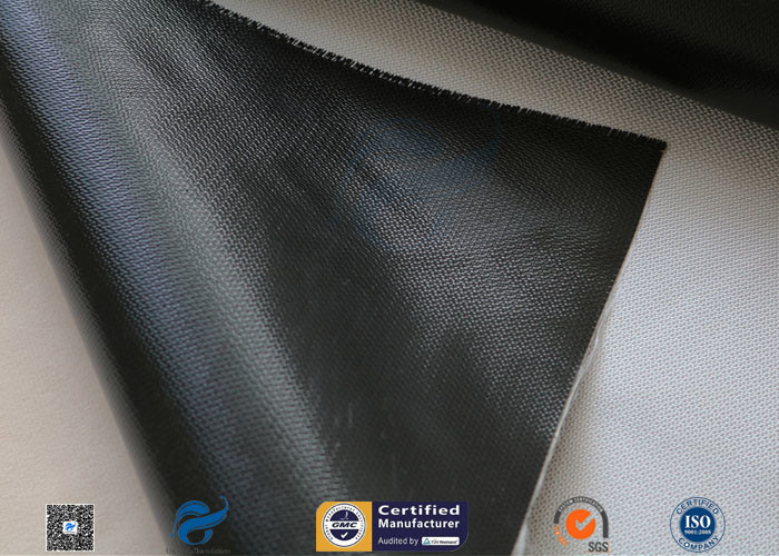 530g Black Silicone Coated Fiberglass Fabric For Valve Thermal Insulation Cover