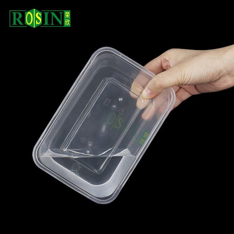 Custom 650ml Takeaway Food Container Rectangular Clear Plastic Takeaway Container