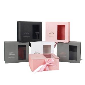 Quality Wedding Favor Box Packaging Cardboard Cosmetic Paper Soap Flower Gift Boxes With Window wholesale
