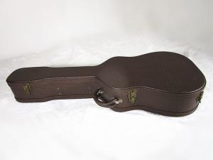Quality Wholesale PVC Leather Exterior Electrical Guitar round shape Wood Case/guitar case hardware wholesale