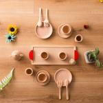 Pot Teatime Wooden Play Pots And Pans Kids ISO9001 Tableware