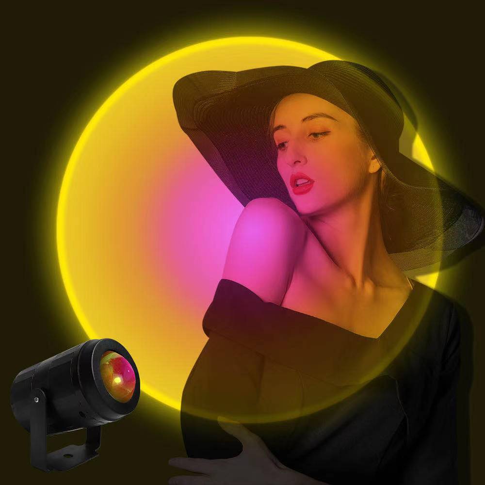 Sunset Lamp Projector LED Night Light 360 Degree Rotation Multi Halo Projection For Bedroom Background Wall Decoration G