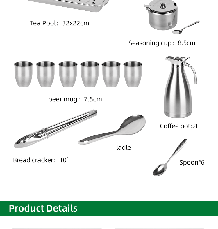 Direct Selling 21 PCS Stainless Steel Cookware Cooking Soup Pot Steel Pot Set Insulation Cookware Sets