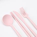 28pcs Household Kitchen Flatware Sets ODM Wheat Straw Tableware Set