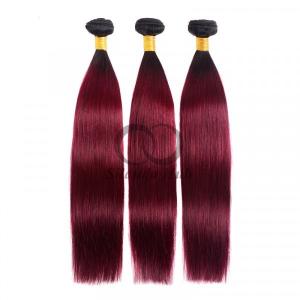 Quality #T1B/Burgundy Straight Remy Human Hair Bundles Sew In Weave Bundles Brazilian Bundle Deals wholesale