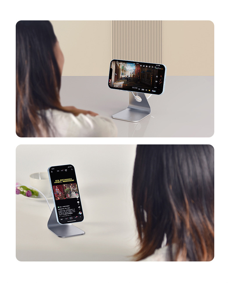 Custom Logo Anti Skid Wireless Charger Corporate Gift Aluminum Alloy Stand For Phone