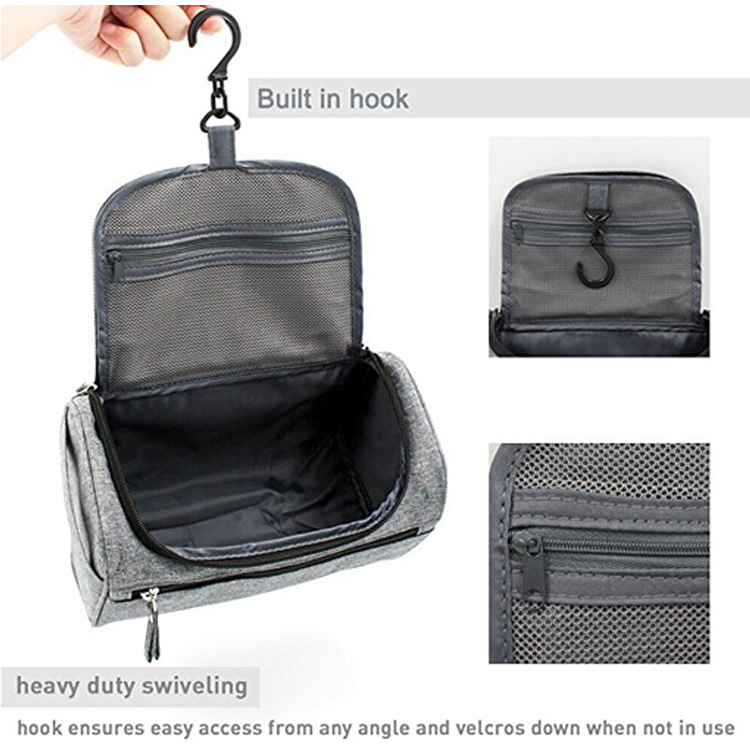 Polyester Travel Hygiene Bag Shaving Bag Zip With Convenient Carrying Handle