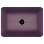 Rectangular Vessel Bathroom Sink Acid Matt Purple Glass Countertop