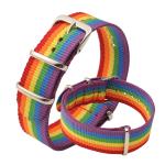 LGBT Pride Rainbow Nylon Band for Watch Russian Flag Strap Men Women Watches