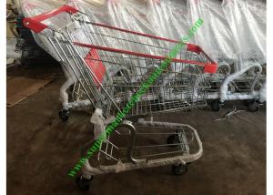 Quality Store / Supermarket Shopping Cart / Cargo Trolley With PU Wheels wholesale