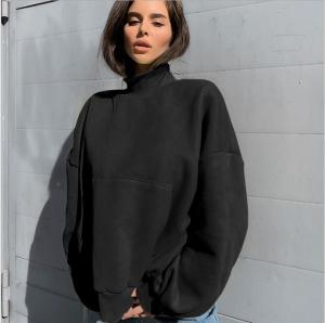 Quality Embossed Crewneck Women Blank Oversized Sweatshirts Full Sleeve wholesale