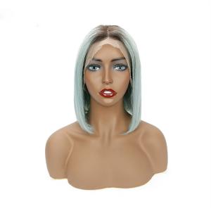 Quality SGS Short Straight Human Hair Lace Front Wigs With Baby Hair Cuticle Aligned wholesale