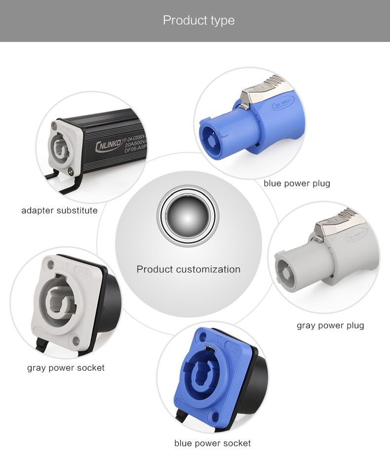 High Quality PBT Material Audio and Lighting Circular Power Connector