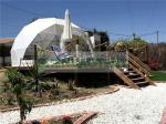 Green Color Glamping Dome Tent PVC Cover With A Big Transparent Window