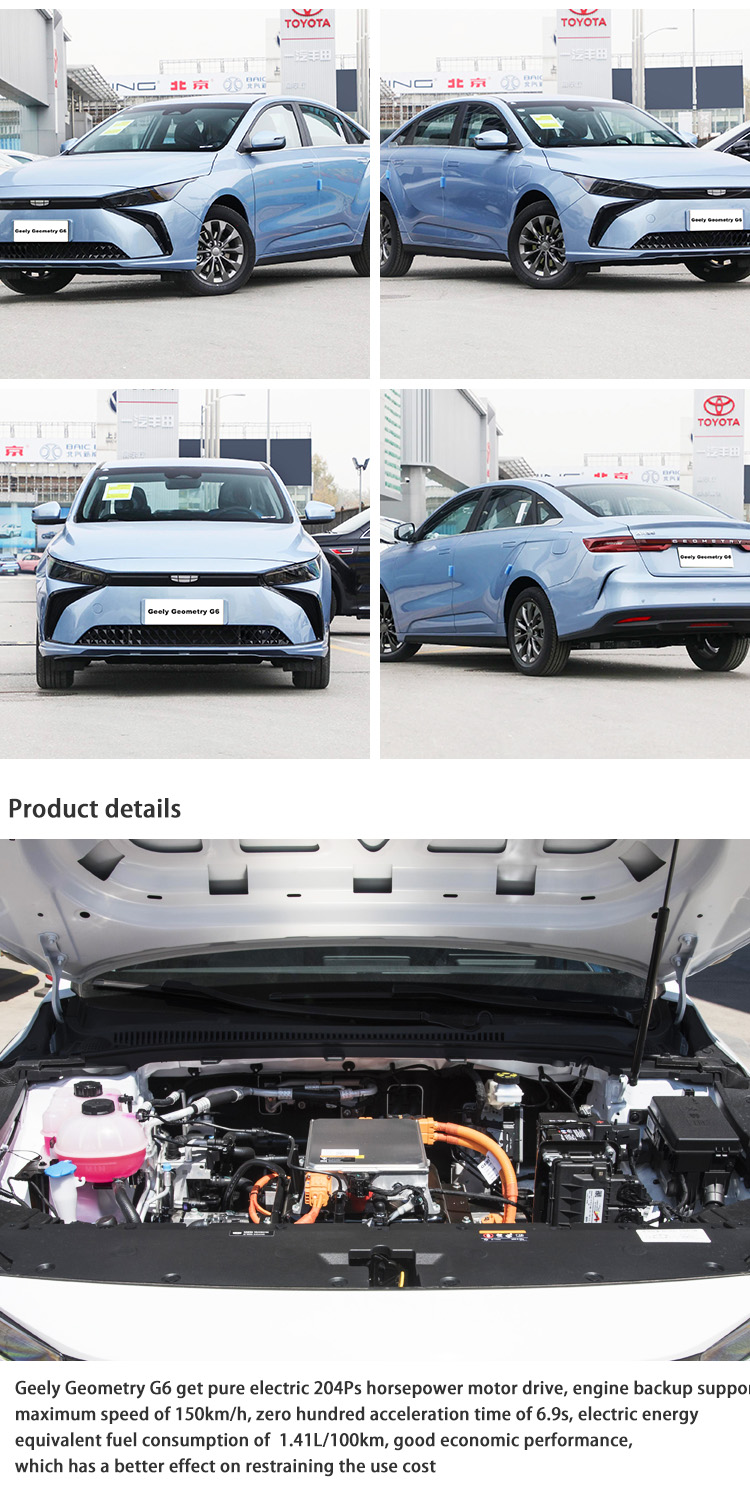 Geely G6 Sedan High Speed Mini Electric Car 480KM New Energy Vehicles