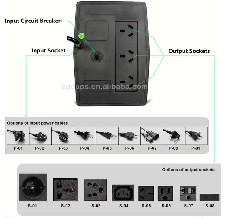 850va 480W Wifi Router Mini UPS Power Supply Offline With Overload Protection