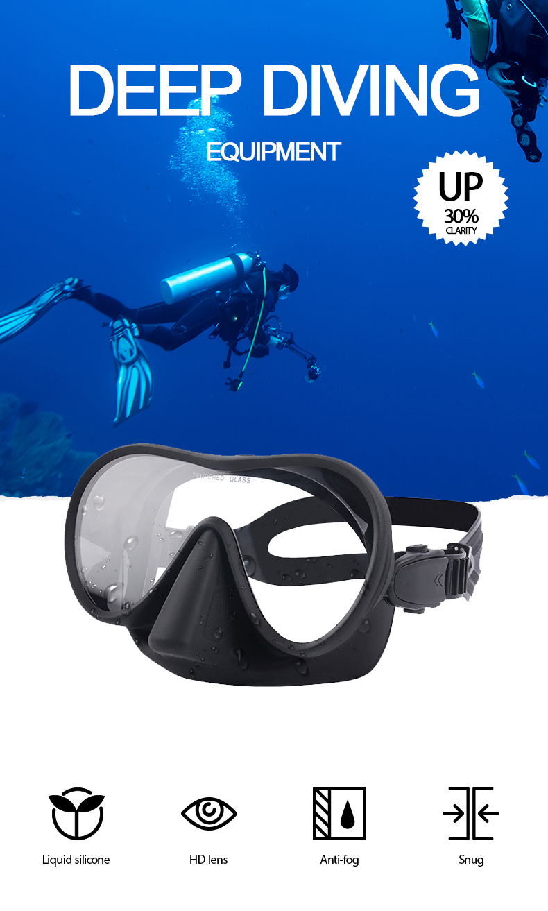 Slilicone Anti Fog Scuba Goggles Snorkel Diving Mask For Women