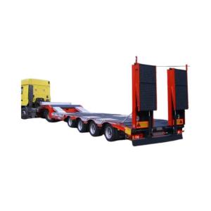 Quality 3 Axle 60 100 Ton 18 Meter Lowboy Axle Low Bed Truck Semi Trailer with Tire Number 28 wholesale