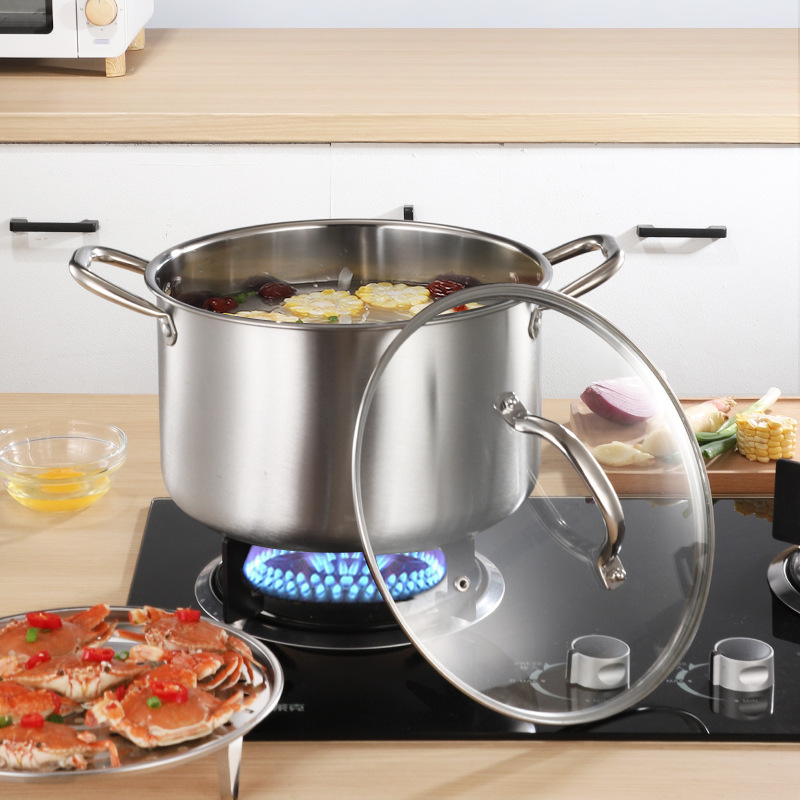 Good Quality Cookware 401 Stainless Steel Pots 28 CM Stock Pots Big Steam Pots With Spacers