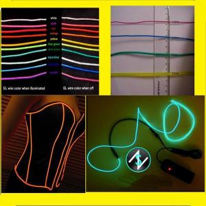 Quality colorful flexible electroluminescent el wire with 1.4mm, 2.3mm,3.2mm,4.0mm,5.0mm sizes wholesale