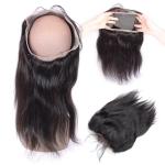 Brazilian remy 100% virgin human hair raw unprocessed 360 lace frontal
