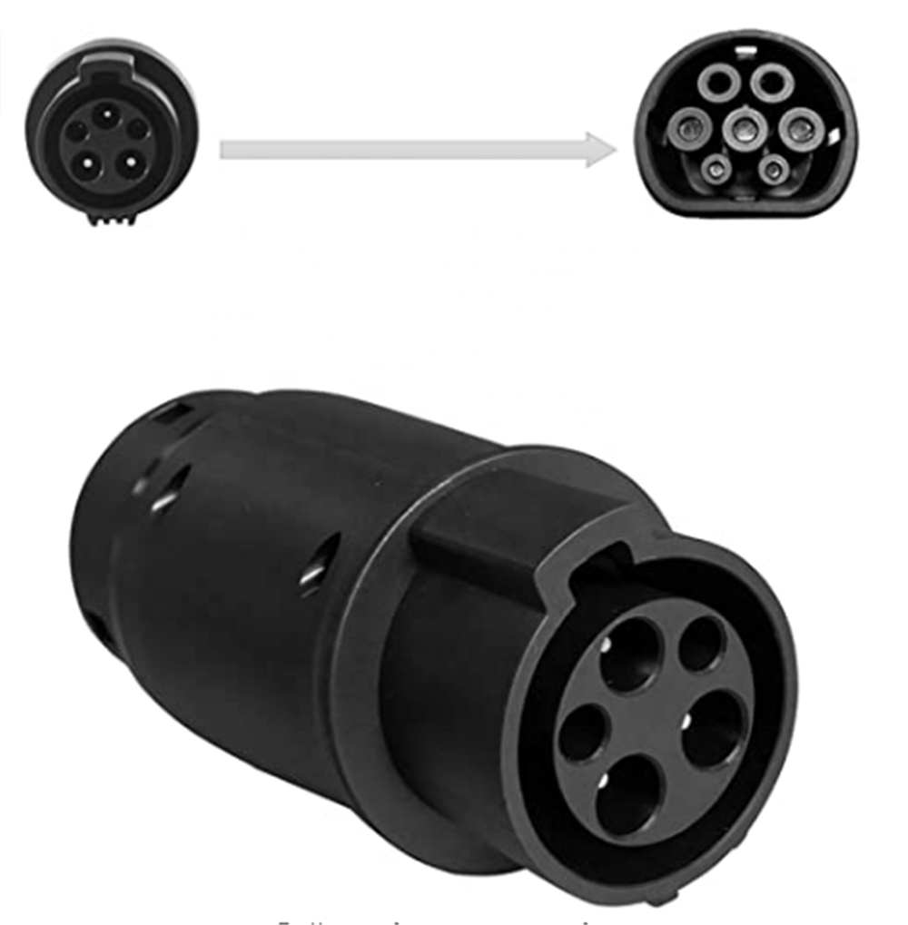 Type 1 to Type 2 EV Adapter 32A SAE J1772 for Replace / Repair
