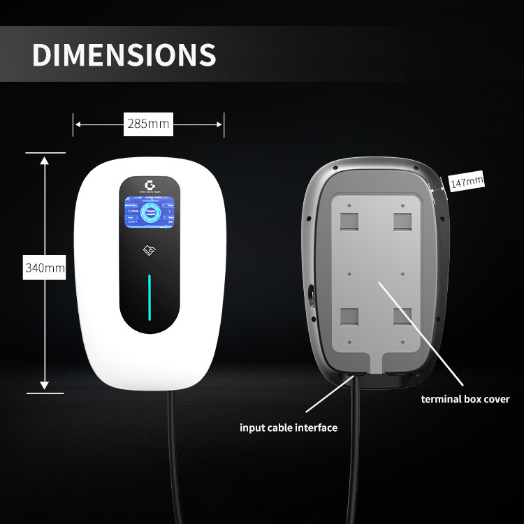 FCC Level 2 Single Phase EV Charger Wallbox 12kW Wall Mounted EV Charging Station