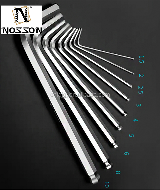 Chrome-plating Allen Hex Key Z and L Type Wrench 1.5mm 2mm 2.5mm 3mm 4mm 5mm 6mm 8mm 10mm for OBM Support Taily OEM Silver
