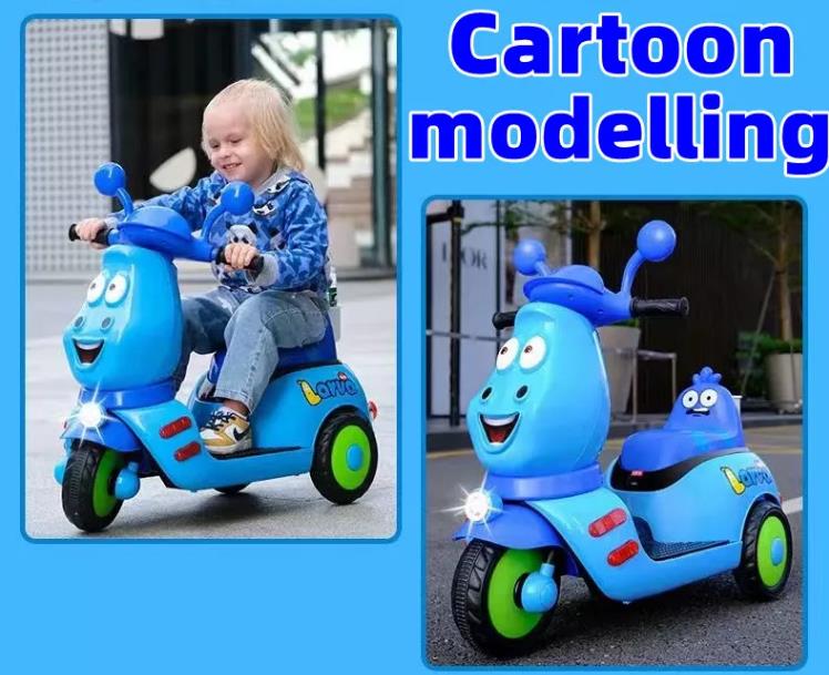 2022 Rechargeable Children's Tricycle with Early Education Music and Anti-roll Design