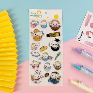 Quality UV Transparent 3d Epoxy Stickers Sprinkle Gold Cartoon Character Stickers wholesale
