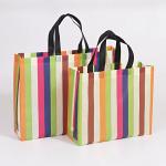 Logo Printed Gilding Striped Apparel Paper Bag Packaging For Clothes