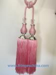 Fashion custom long tassel fringe trimming for curtain attractive tieback
