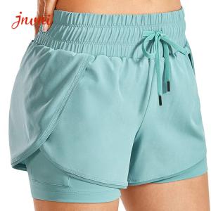 Quality 100gsm 2 In 1 Running Shorts Women Women'S Exercise Shorts Double Layer wholesale