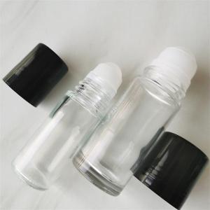 Quality Cylinder Shape Glass Roll On Bottle With Shinny Black Cap 15ml wholesale