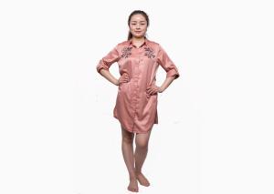 Quality Adults Xxl Size Satin Sleep Dress , Satin Button Down Sleep Shirt For Womens wholesale