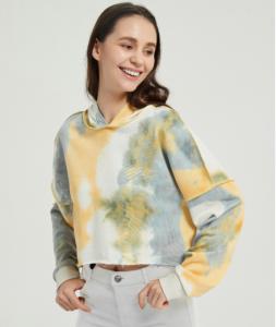 Quality 100 Polyester Women'S Gradient Oversized Tie Dye Sweatshirt Pullover Sweater Hoodies Tops wholesale