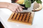 High Durability Bamboo Office Supplies Bamboo Coaster Coaster Holder Easy