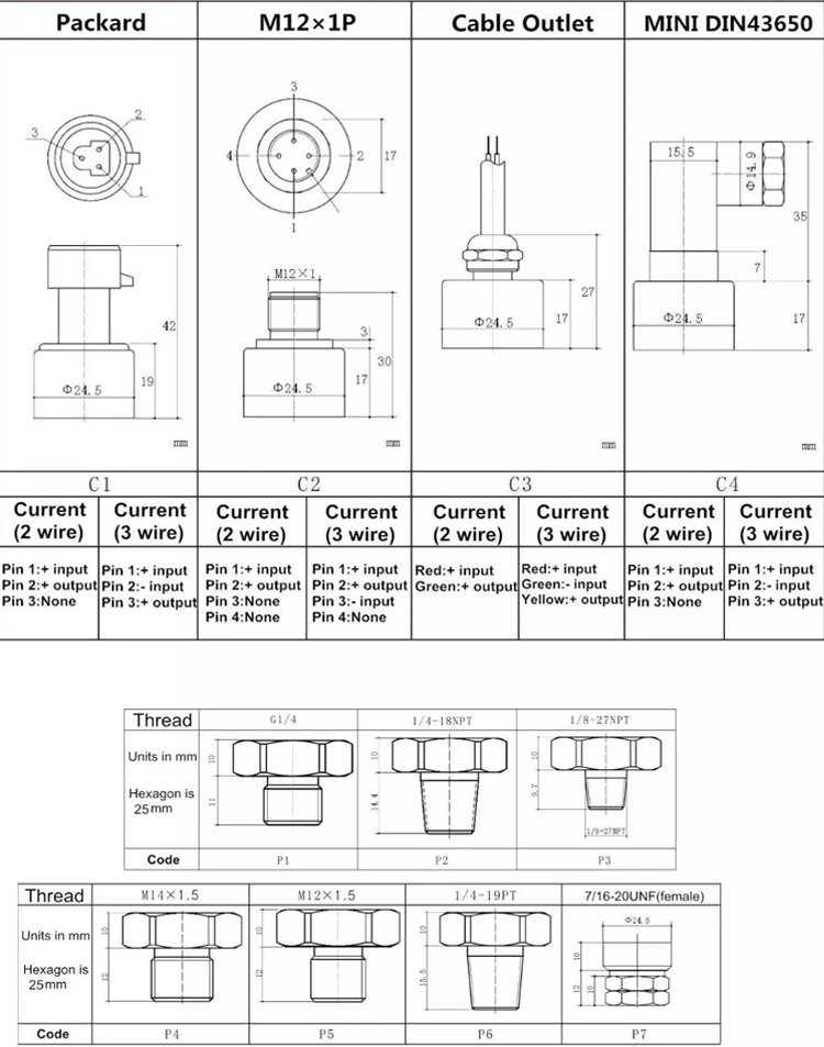 30 Mpa Oil Electronic Pressure Sensor SS304 Housing Material
