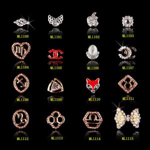 Quality Rose gold 3D Nail Art Decorations Charms Bow Tie Design Nail Jewelry ML1100-1115 wholesale