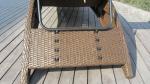 Contemporary Resin Wicker Sunlounger , Folding Beach Lounge Chair
