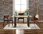 Modern Dining Room Tables Furniture , Wooden Kitchen Dining Tables Metal Frame