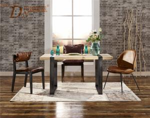 Quality Modern Dining Room Tables Furniture , Wooden Kitchen Dining Tables Metal Frame wholesale
