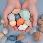 Stones Balance Number Wooden Blocks Set For Toddlers 36pcs