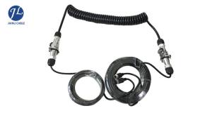 Quality Flexible Spiral Rear View Camera Cable With Heavy Duty 5 Pin Trailer Socket wholesale